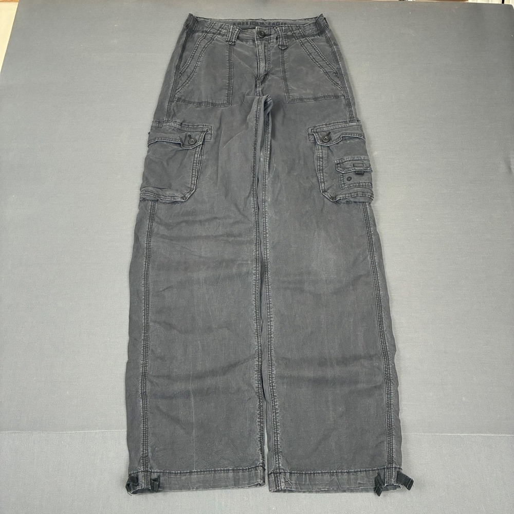 Y2K American Eagle Gray Stretch Cargo Pants Women's Size 0 (25x30)